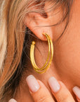 Gold Minimalist Triple Hoop Earrings