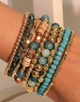 Boho Beaded Multi Layer Elastic Bracelet Set