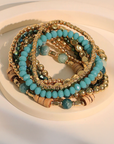 Boho Beaded Multi Layer Elastic Bracelet Set