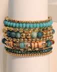 Boho Beaded Multi Layer Elastic Bracelet Set