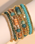 Boho Beaded Multi Layer Elastic Bracelet Set