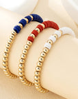 Flag Theme Beaded Triple Layer Bracelets