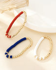 Flag Theme Beaded Triple Layer Bracelets