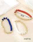 Flag Theme Beaded Triple Layer Bracelets