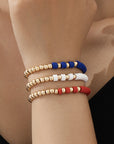 Flag Theme Beaded Triple Layer Bracelets