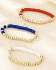 Flag Theme Beaded Triple Layer Bracelets
