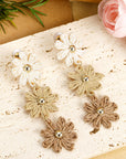 Crochet Flowers Stud Dangle Earrings