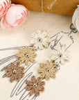 Crochet Flowers Stud Dangle Earrings