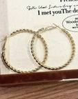 Gold Twisted Large Hoop Earrings