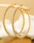 Gold Twisted Large Hoop Earrings