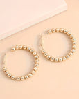 Gold Beads Hoop Earrings