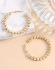 Gold Beads Hoop Earrings