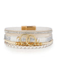 White Ring Beads Hand-woven Buckle Bracelet