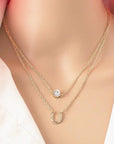 Gold Horseshoe Layered Chopped Necklace