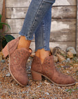 Quinn Cut Out Suede Ankle Boots