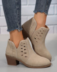 Quinn Cut Out Suede Ankle Boots
