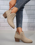 Quinn Cut Out Suede Ankle Boots