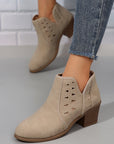 Quinn Cut Out Suede Ankle Boots