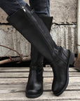 Josie Zipper Knee High Low Heel Boots
