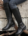 Josie Zipper Knee High Low Heel Boots