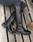 Josie Zipper Knee High Low Heel Boots