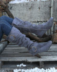 Kennedy Dual Buckle Strap Side Zip Boots