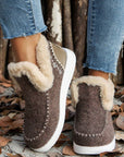 Anna Suede Stitching Plush Lined Anklet Boots