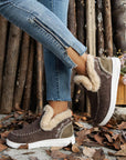 Anna Suede Stitching Plush Lined Anklet Boots