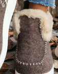 Anna Suede Stitching Plush Lined Anklet Boots