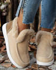 Anna Suede Stitching Plush Lined Anklet Boots