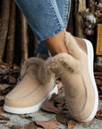 Anna Suede Stitching Plush Lined Anklet Boots