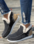 Anna Suede Stitching Plush Lined Anklet Boots