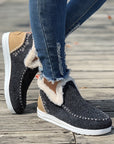 Anna Suede Stitching Plush Lined Anklet Boots