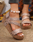 Vintage Floral Hollowed Platform Sandals