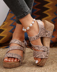 Vintage Floral Hollowed Platform Sandals