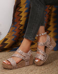 Vintage Floral Hollowed Platform Sandals