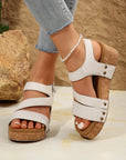 Harper Cut Out Velcro Wedge Sandals