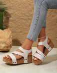 Harper Cut Out Velcro Wedge Sandals