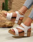 Harper Cut Out Velcro Wedge Sandals