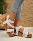 Harper Cut Out Velcro Wedge Sandals