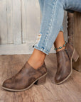 Tulip Opening Suede Ankle Boots