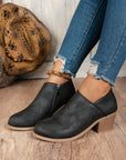 Tulip Opening Suede Ankle Boots