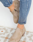 Tulip Opening Suede Ankle Boots