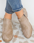 Tulip Opening Suede Ankle Boots