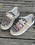Bailee Vintage Aztec Lace-up Flat Shoes