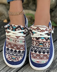 Bailee Vintage Aztec Lace-up Flat Shoes