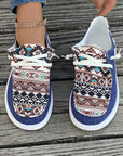 Bailee Vintage Aztec Lace-up Flat Shoes