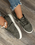 Mallory Criss Cross Slip On Canvas Flats