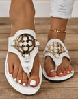 Metal Decor Thong Slippers