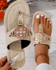 Metal Decor Thong Slippers